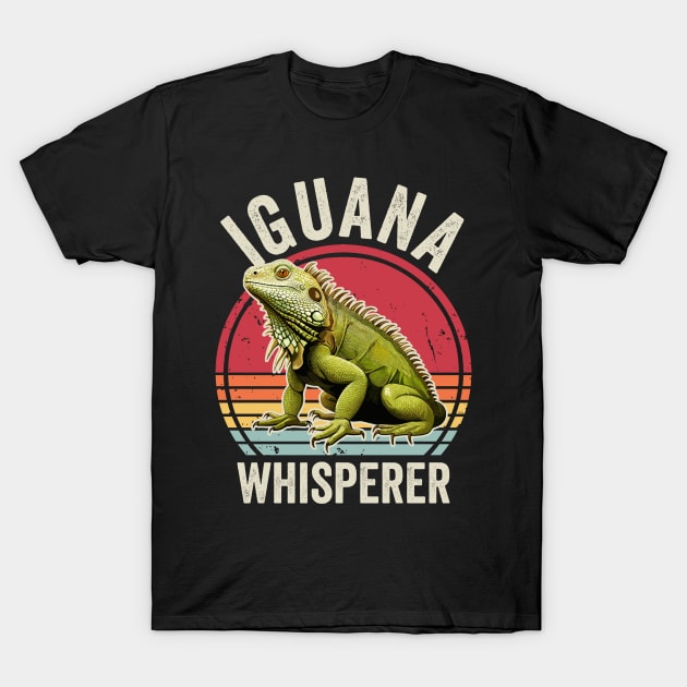 Funny Iguana Whisperer Retro Vintage T-Shirt by Visual Vibes